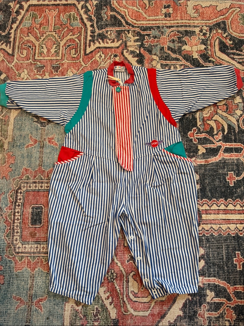 Vintage 80s/90s Muffling’s brand Striped Kids One-Piece Bodysuit